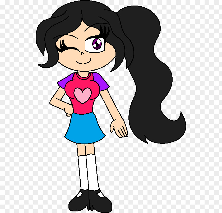 Black Hair Style Girl Cartoon PNG