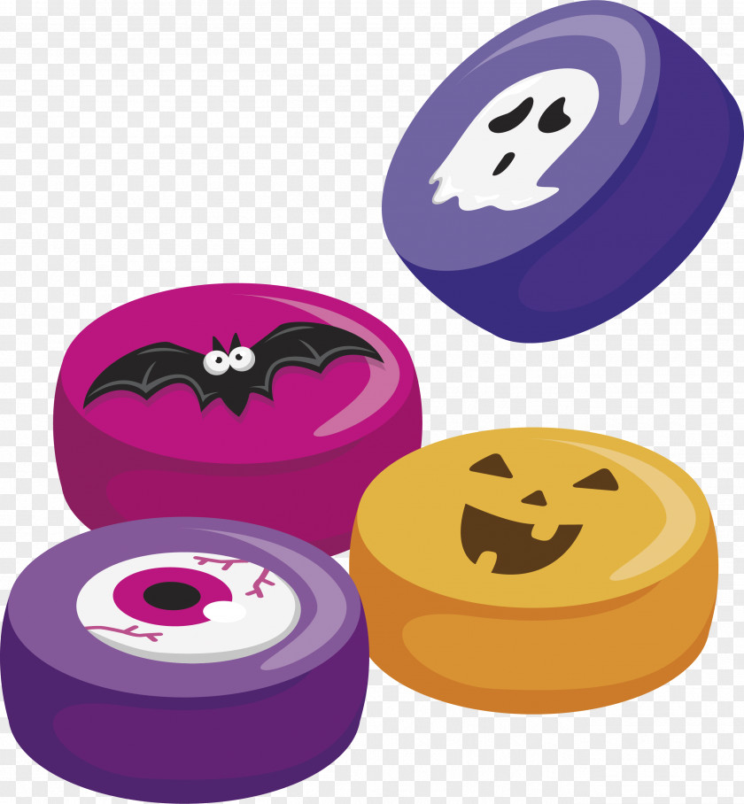 Round Halloween Candy Clip Art PNG