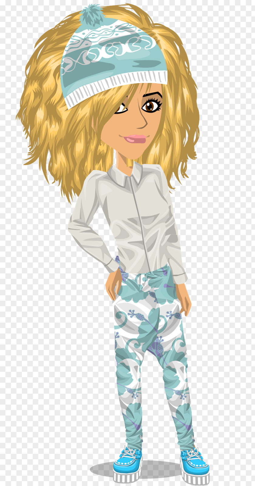 Tinychat MovieStarPlanet Blond Brown Hair Cartoon PNG