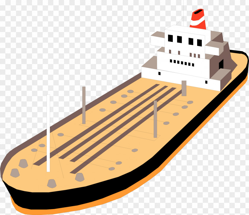Vector Hand-painted Ship Oil Tanker Petroleum Barge Clip Art PNG