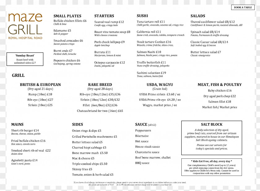 A Restaurant Menu List Document Brand Line PNG