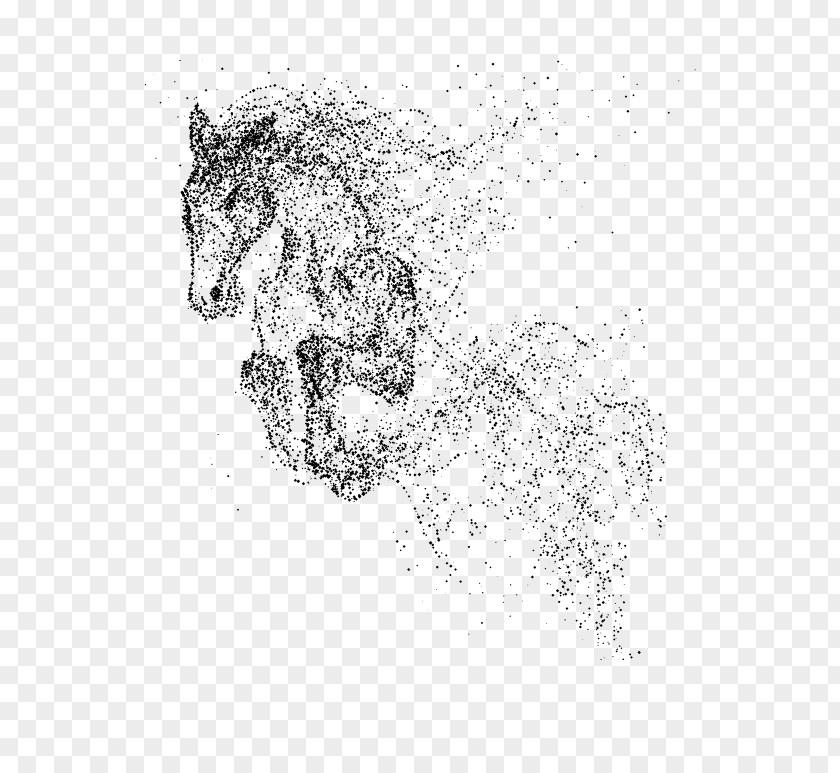 Abstract Creative Dynamic Particle Image Horse Download PNG