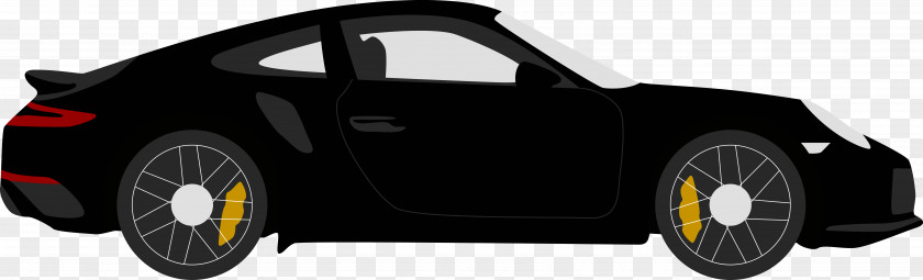 Cartoon Black Coupe Sports Car Alloy Wheel Tire Tesla Roadster PNG