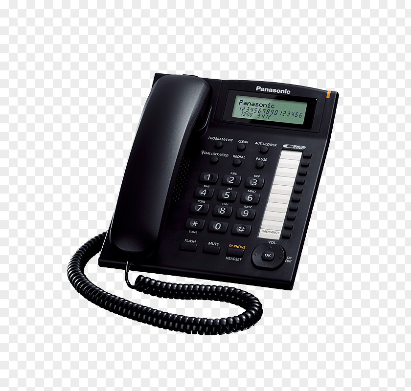 Panasonic Phone KX-TS880B Landline Telephone LCD Home & Business Phones PNG