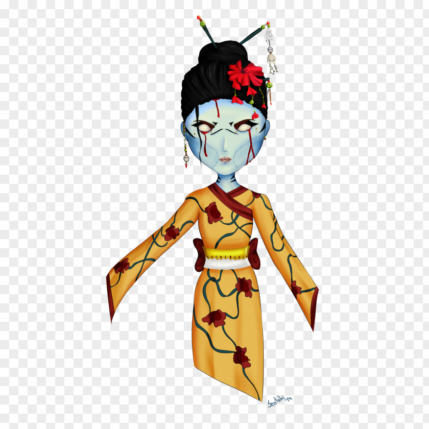 Geisha Costume Design Cartoon Legendary Creature PNG