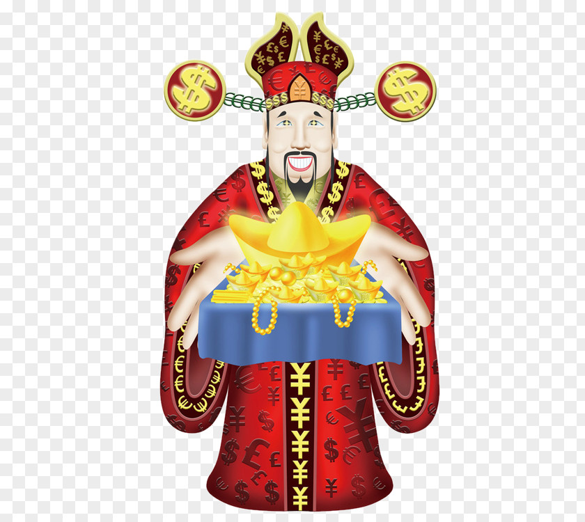 God Of Wealth In The Hands Gold Caishen PNG