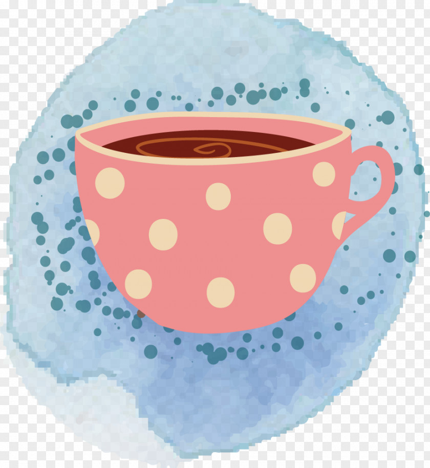 Hand-painted Pink Mug Coffee Cup PNG