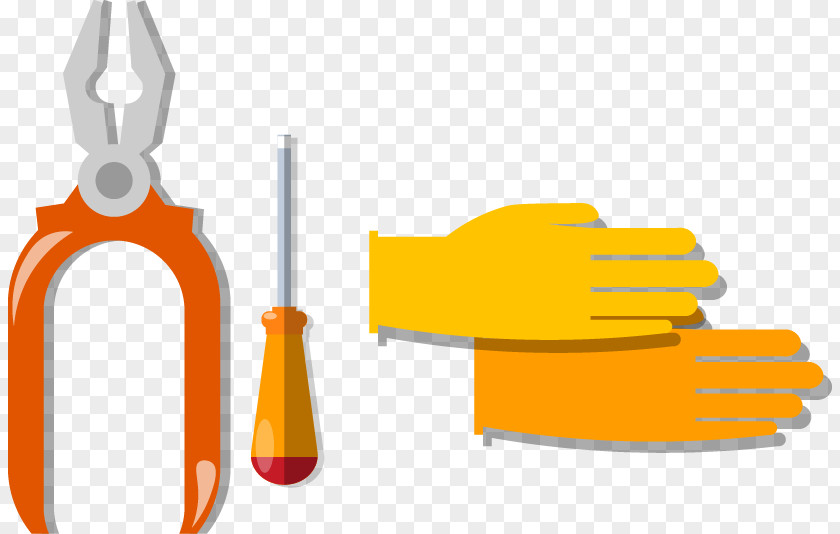 Hand-painted Gloves Screwdriver Pliers Pattern PNG