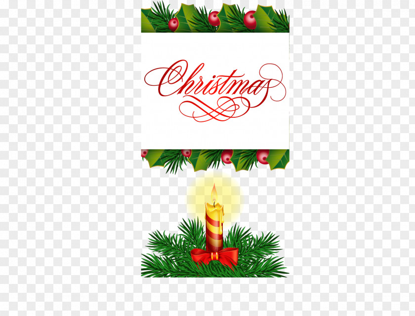 Christmas Candle Decoration Tree Ornament Card PNG