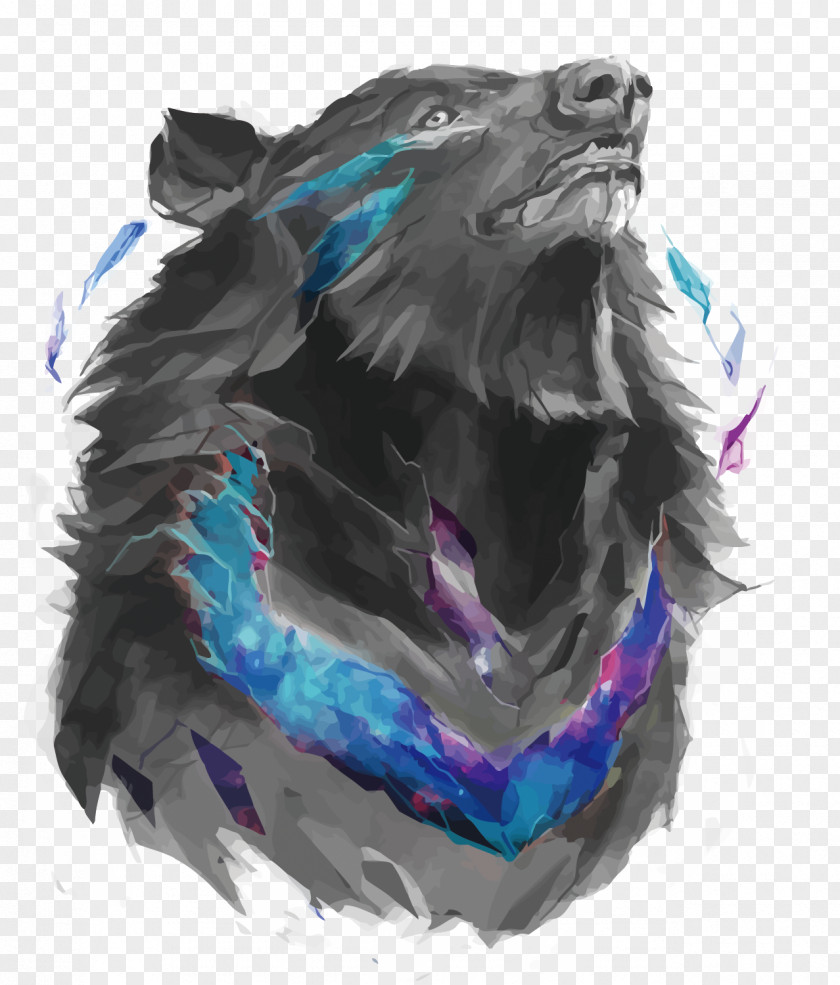 Vector Hand-painted Bear Tattoo Drawing Sketch PNG