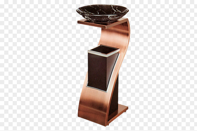 Bronze Hotel Lobby Trash Can Waste Container Business Stainless Steel PNG