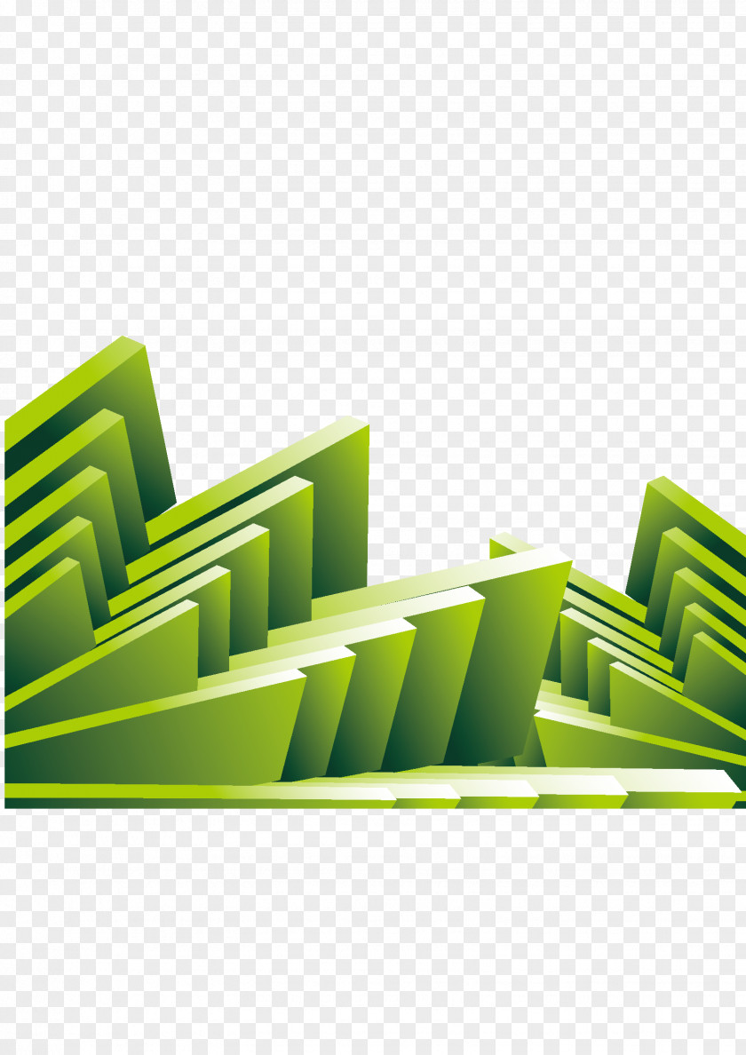 Creative Combination Of Massive Green Triangle Cube Euclidean Vector PNG
