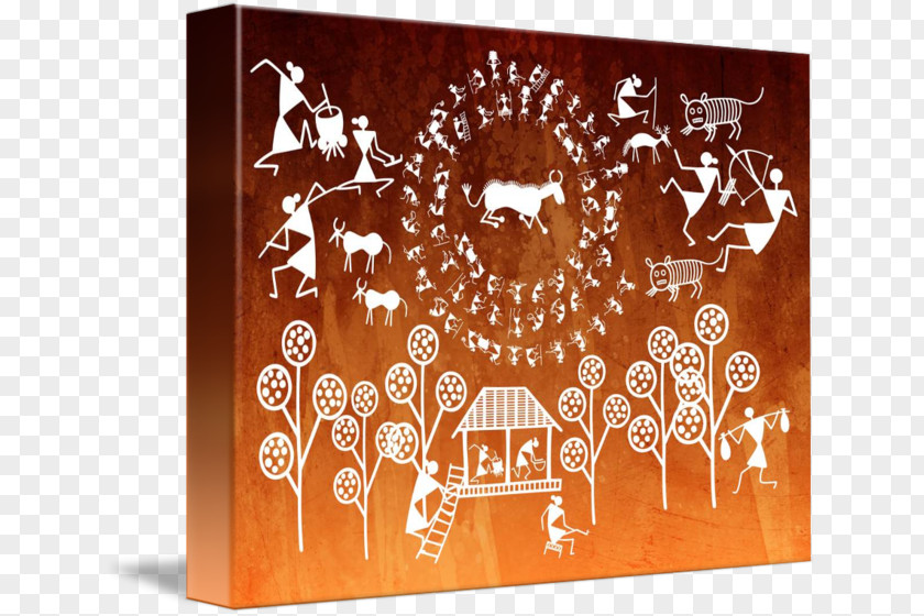 Painting Warli Art Canvas Print PNG