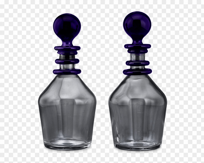 Sapphire Crystal Ball Earrings Glass Bottle Decanter Antique PNG