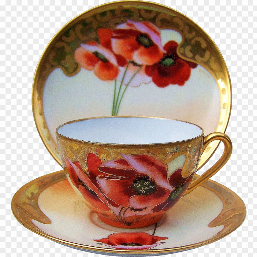 Tea Coffee Cup Saucer Porcelain PNG