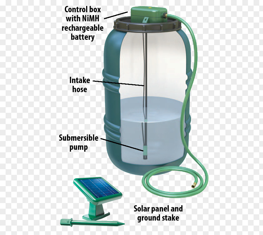 Water Drum Rain Barrels Solar-powered Pump Solar Power Panels PNG