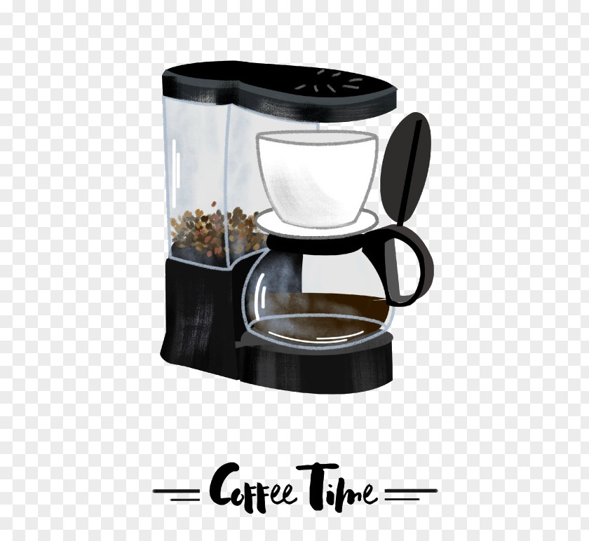 Cartoon Coffee Machine Coffeemaker Espresso Cafe Cup PNG