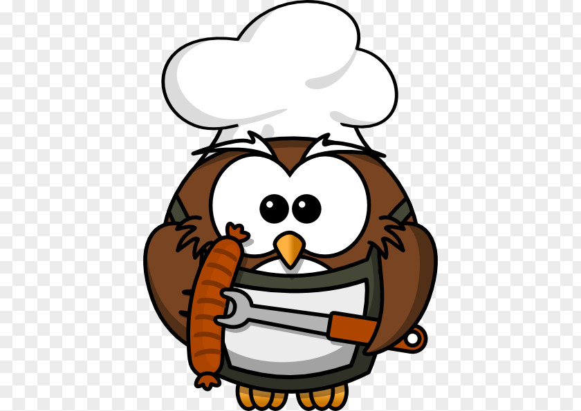 Owl Chef Barbecue Ice Cream Cone Cooking Clip Art PNG
