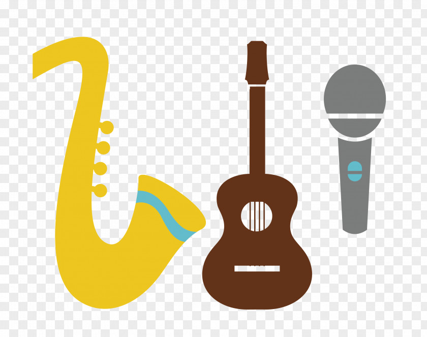 Saxophone And Guitar Microphone Vector Acoustic Clip Art PNG