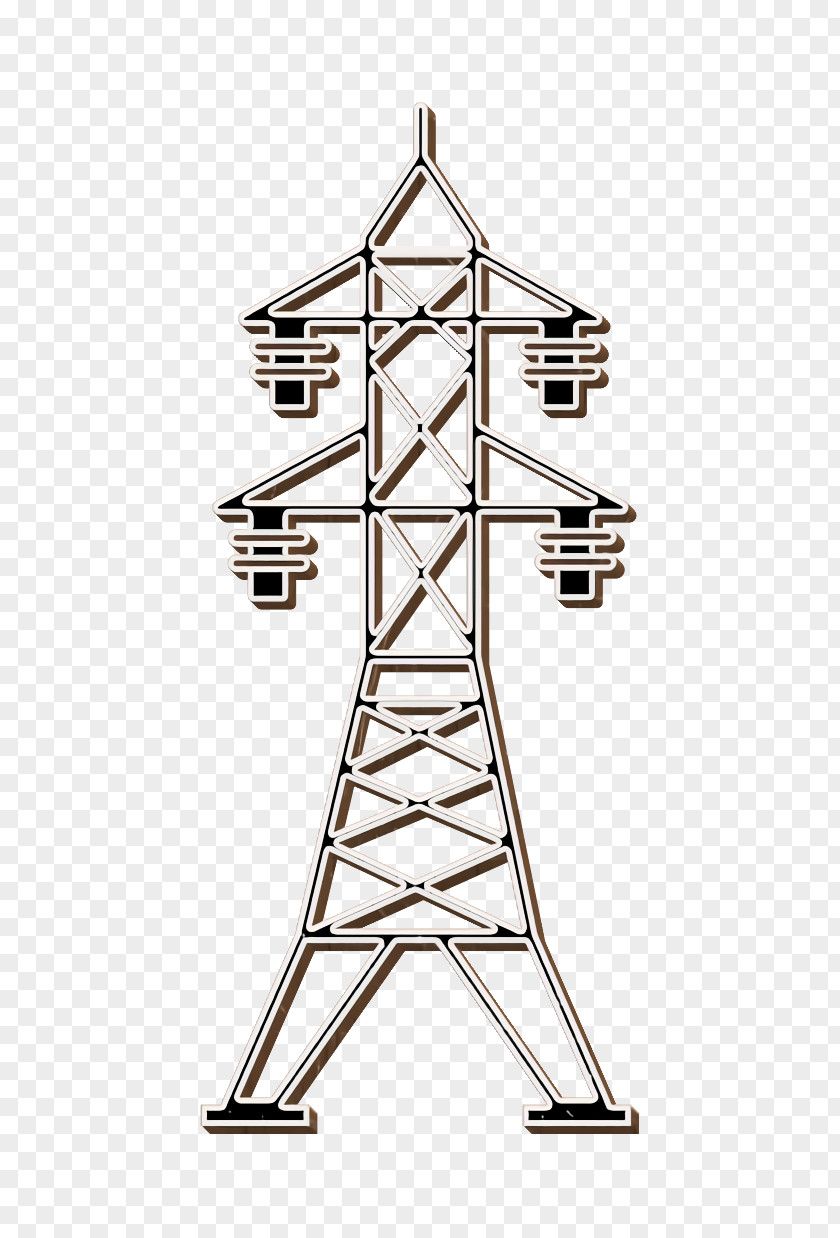 Power Line With Four Insulators Icon Tower Social PNG