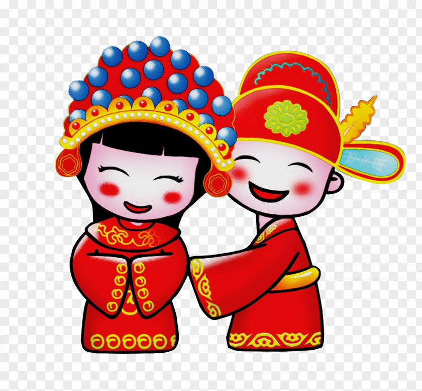 Peking Opera Happy Watercolor Cartoon PNG