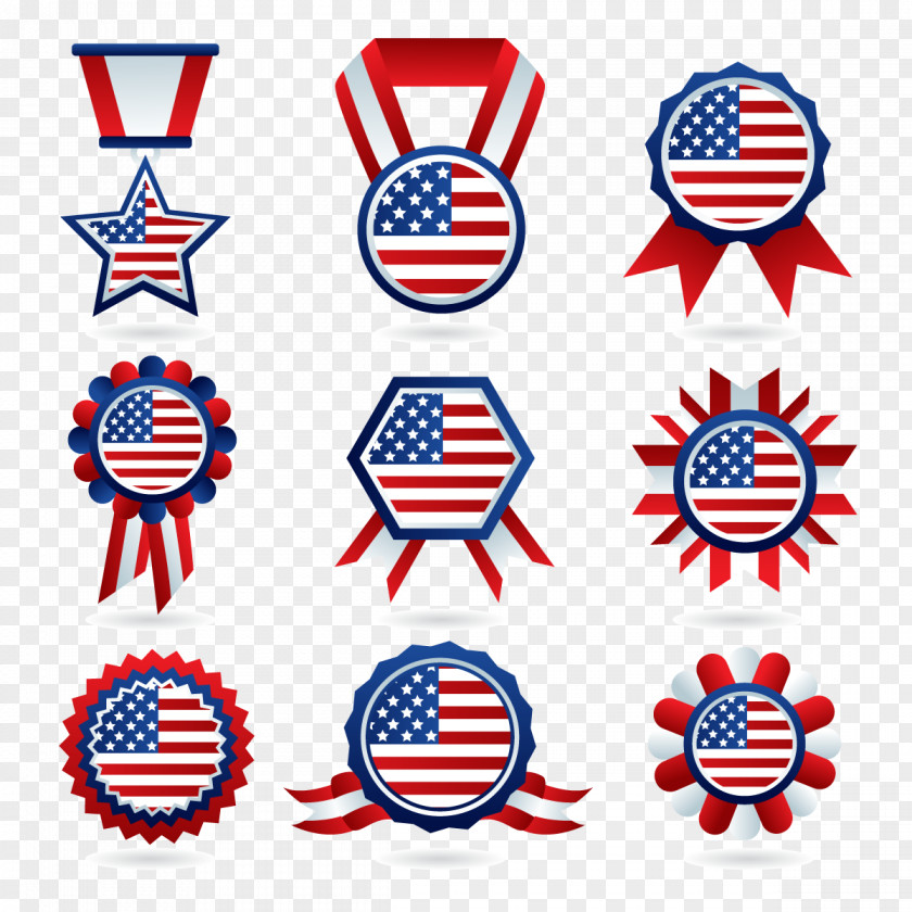 Vector American Medal Flag Of The United States Badge Clip Art PNG