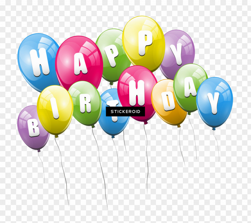 Round Color Balloon Happy Birthday Image PNG