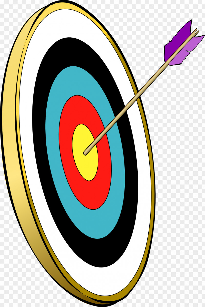 A Shot On Target Color Archery Bow And Arrow Clip Art PNG