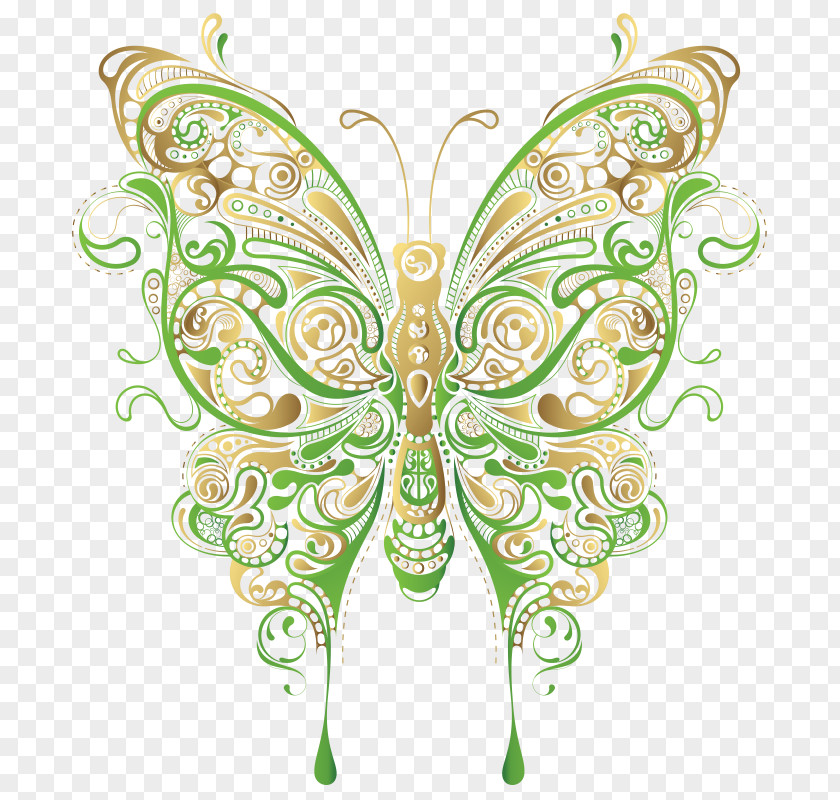 Butterfly Mehndi Designs: Traditional Henna Body Art Tattoo Clip PNG