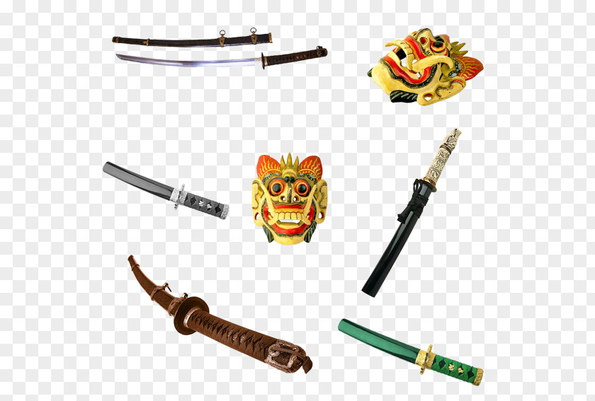 Japanese Katana Mask Collection Japan Weapon Samurai PNG