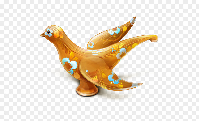 Wood Bird Figurine Banana Family PNG