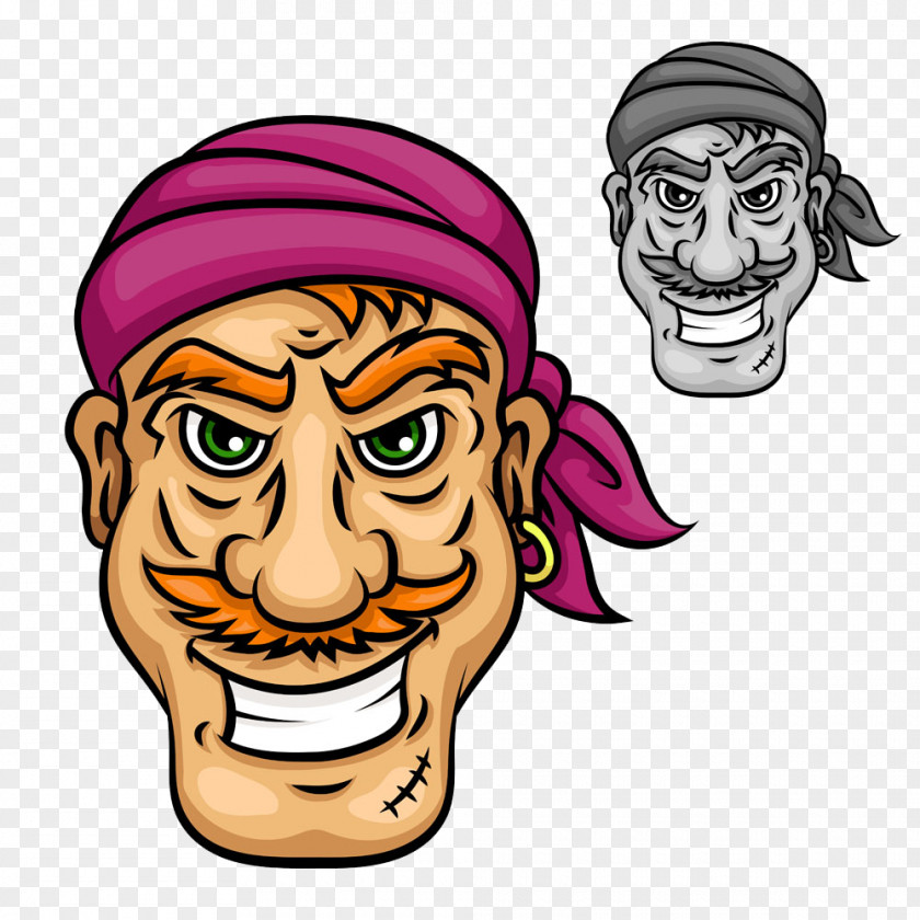 Cartoon Pirate Man Moustache Sailor Piracy Beard PNG