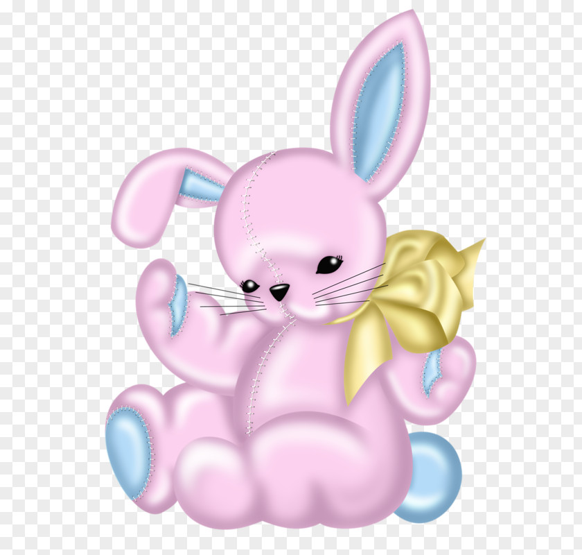 Hand-painted Pink Rabbit Easter Bunny Domestic Clip Art PNG