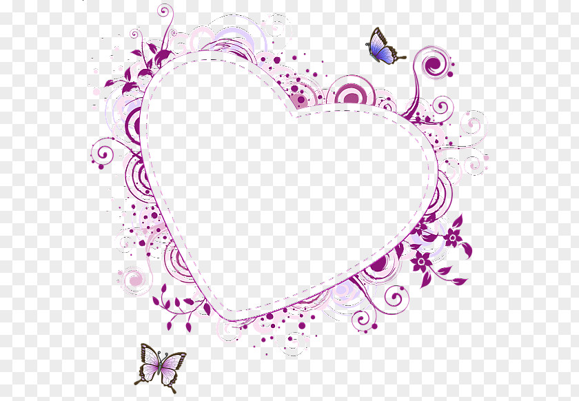 Watercolor Border Picture Frames Purple Heart Clip Art PNG