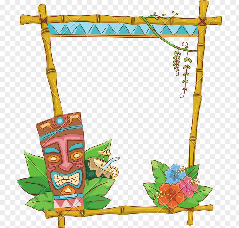 Hawaiian Tiki Language Picture Frames Clip Art PNG