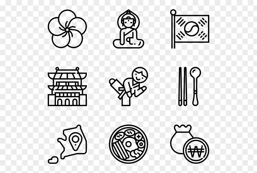 Korean Elements Icon Design Graphic Clip Art PNG