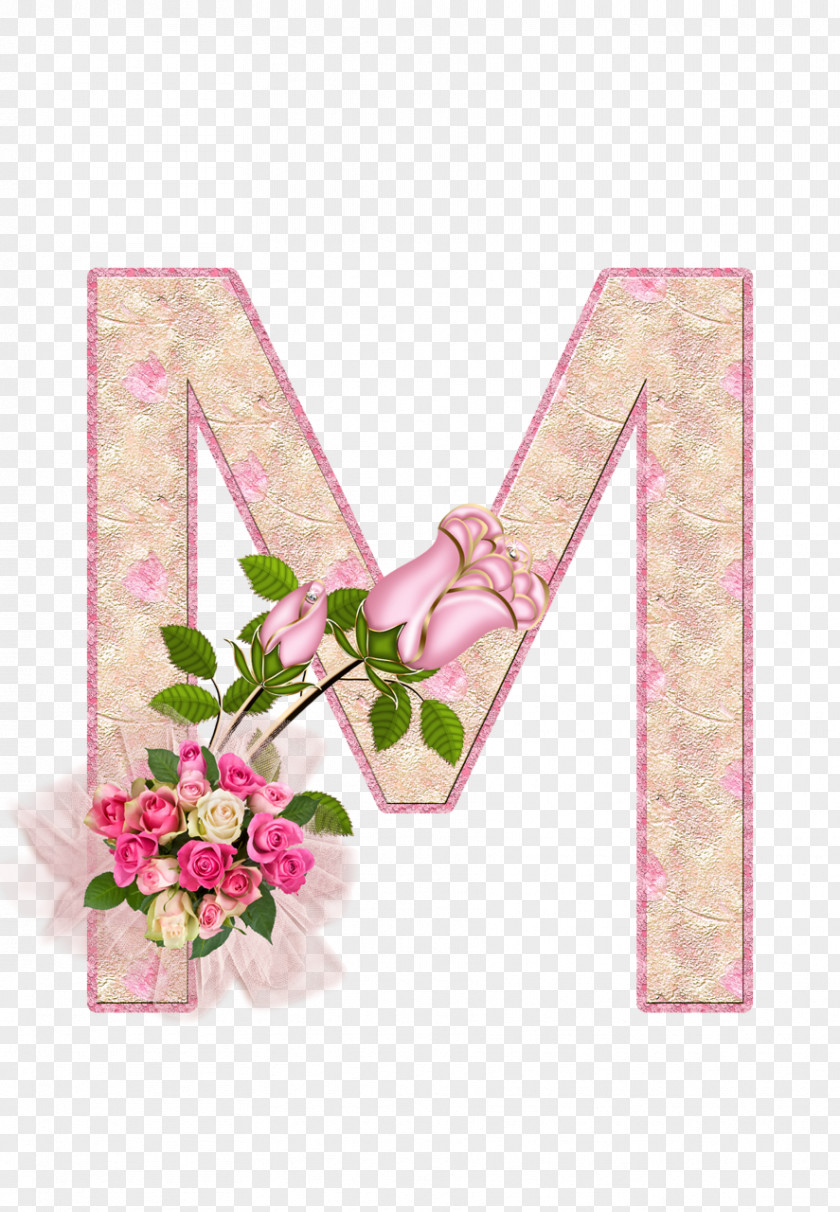 Lettering Alphabet Flower Rose Art M PNG