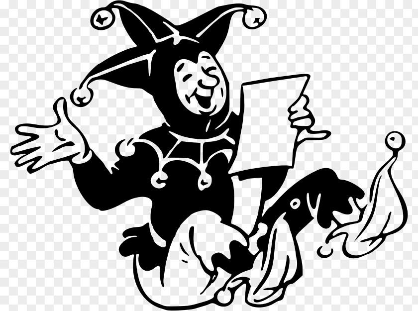 Black And White Jester Drawing Clip Art PNG
