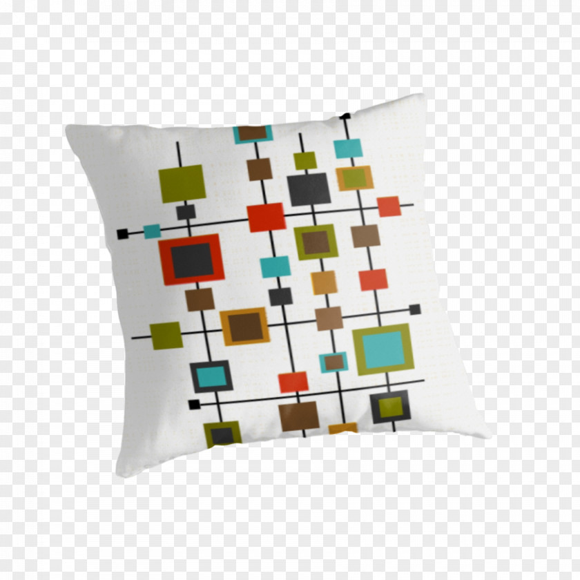 Midcentury Throw Pillows Cushion Rectangle PNG