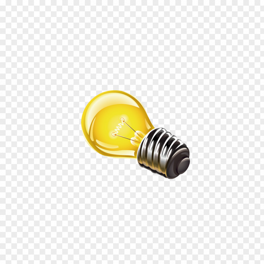 Yellow Light Bulb Vector Material Bombilla PNG