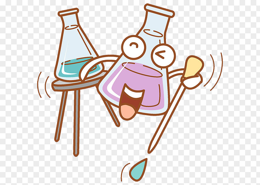 Lovely Conical Bottle Cartoon Laboratory Clip Art PNG