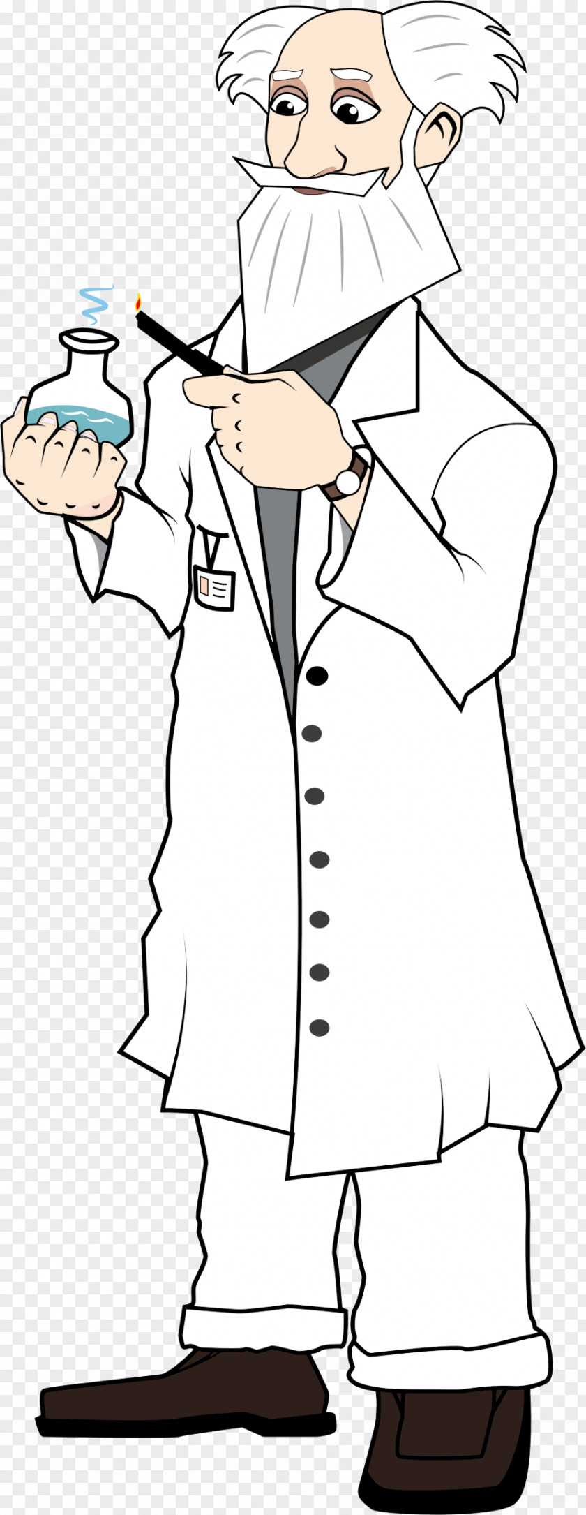 Scientists Do Experiments Drawing Character Line Art Clip PNG
