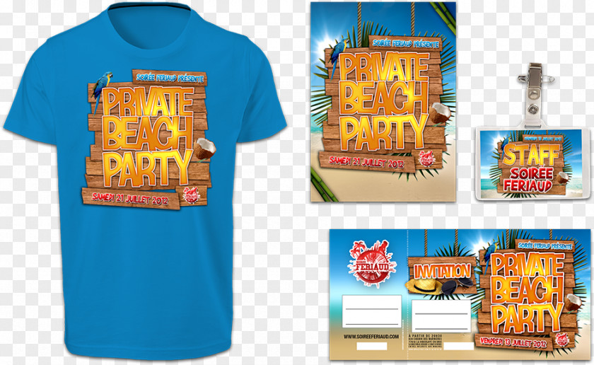 Beach Party Flyer T-shirt Sleeve Material Outerwear PNG