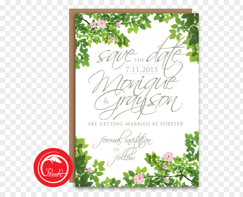 Save The Date Invitation Wedding Floral Design Engagement PNG