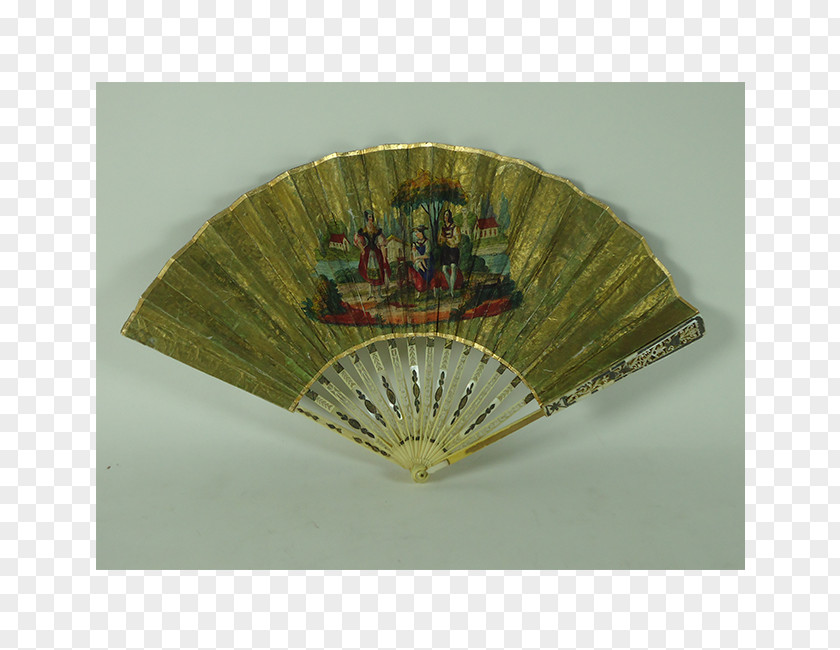 Antigüedades Barcelona Hand Fan Paper Varillaje 19th CenturyAntique Tandem Anticuario PNG