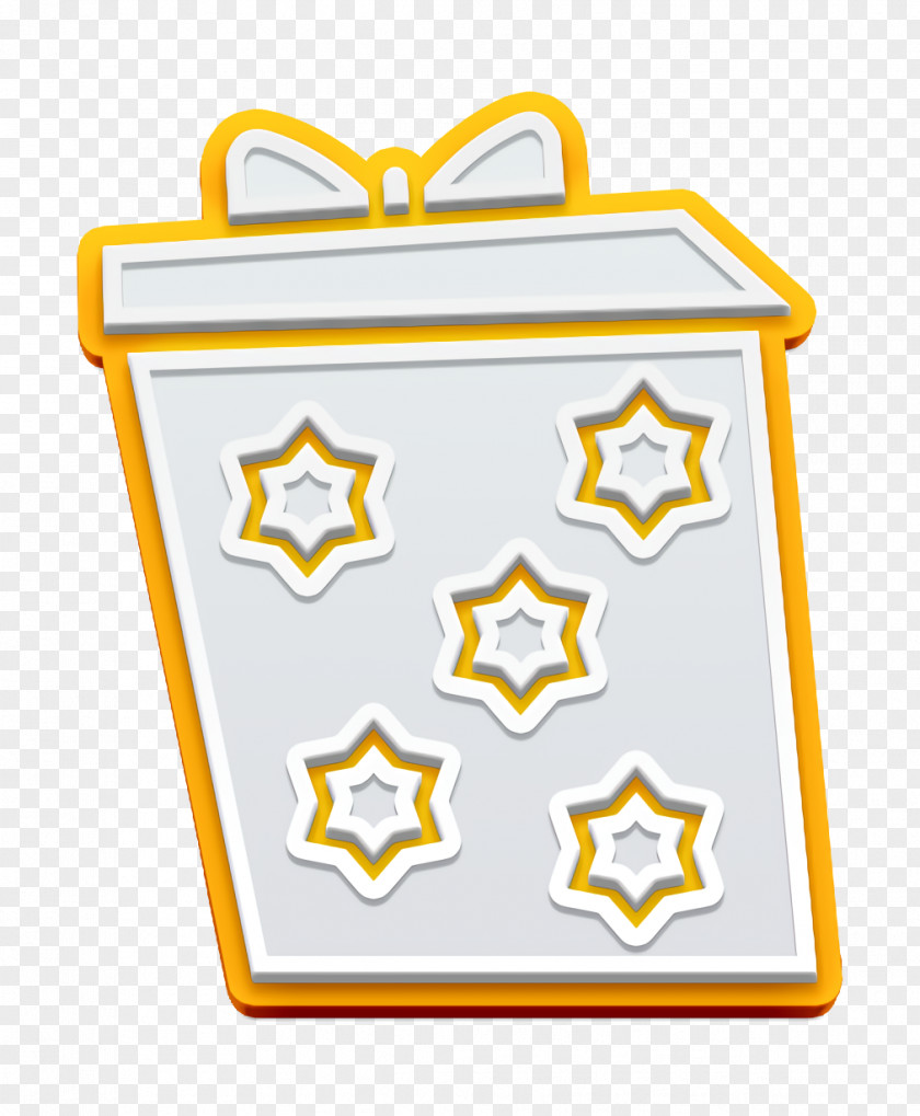 Yellow Present Icon Christmas Gift Giftbox PNG