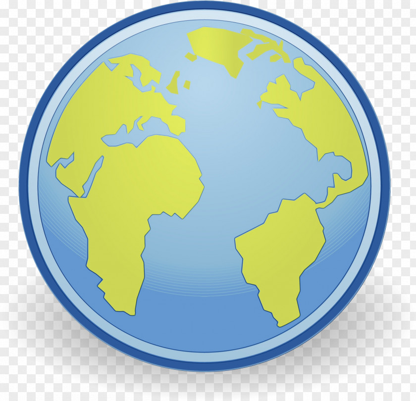 Planet Interior Design Globe World Yellow Earth Map PNG