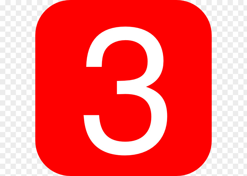 Number 3 Red Clip Art PNG