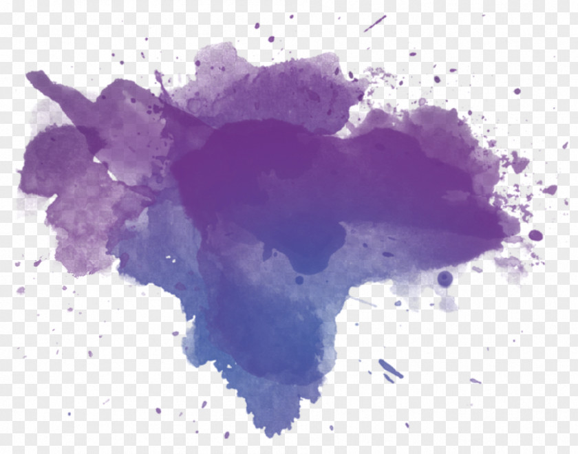Violet Watercolor Painting Blue Purple Stain PNG