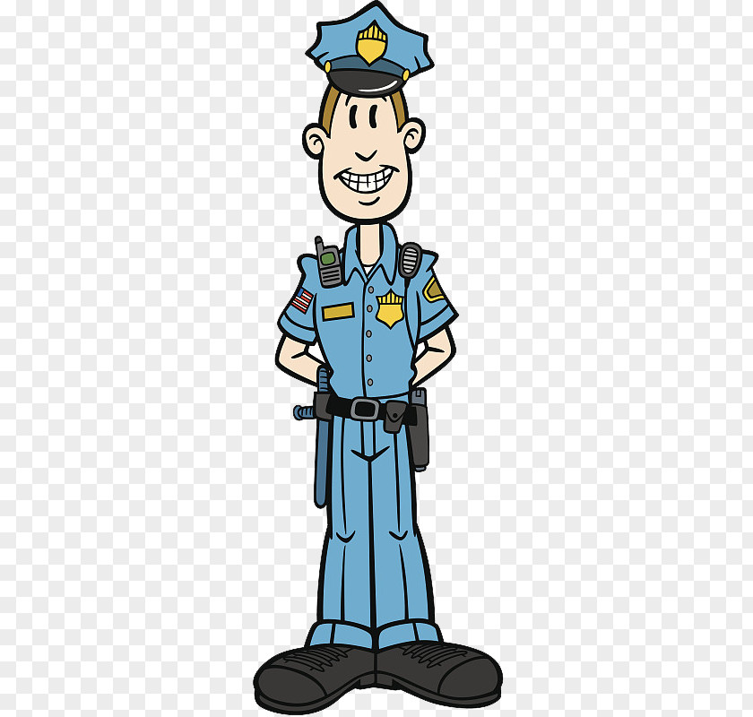 A Smiling Police Figure Cartoon Officer Illustration PNG